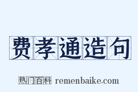 费孝通造句是什么意思的图片